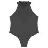 ACSUSS Mens Stretchy Bodysuit Shiny Glossy Sleeveless High Cut Leotard Thong Undershirt Shapewear Black X-Large view 4