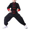 Kung Fu Suit for Unisex Kids Long Sleeve Black Martial Arts Taichi Traditional Uniform view 1