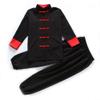 Kung Fu Suit for Unisex Kids Long Sleeve Black Martial Arts Taichi Traditional Uniform view 2