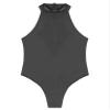 FEESHOW Mens Oil Glossy Bodysuit Workout Biketard Unitard Sleeveless Wrestling Singlet Jumpsuit Black X-Large view 4