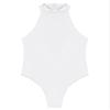 FEESHOW Mens Oil Glossy Bodysuit Workout Biketard Unitard Sleeveless Wrestling Singlet Jumpsuit White X-Large view 4