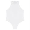 ACSUSS Mens Stretchy Bodysuit Shiny Glossy Sleeveless High Cut Leotard Thong Undershirt Shapewear White X-Large view 4