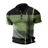 Ymosrh Men's Polo Shirts, Shirts Short Sleeve for Men 4XL Shirts Shirt Golf Geometry Turndown 3D Print Outdoor Street Short Sleeves Button-Down Clothing Apparel Fashion Designer Casual (XL, Green) view 3