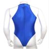 ACSUSS Mens Stretchy Bodysuit Shiny Glossy Sleeveless High Cut Leotard Thong Undershirt Shapewear Blue X-Large view 3