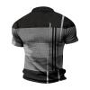 Ymosrh Men's Polo Shirts, Shirts for Men Black T Shirts Golf Shirts Large Shirt Geometry Turndown 3D Print Outdoor Street Short Sleeves Button-Down Clothing Apparel Fashion Designer (L, Gray) view 3