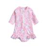 Boys Clothes Summer Toddler Girls Long Sleeve Ruffles Cartoon Rabbit Prints 1 Piece Swimwear Beach (Red, 4-5 Years) view 1
