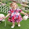 AGQT Toddler Girls Flower Print Dress Puff Sleeve Ruffle Floral A-line Birthday Spring Beach Sundress Clothes Outfit Floral on Pink Size 3-4T view 2