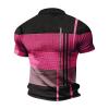 Mens Polo Shirts, Golf Shirt Slim Fit Black T Shirts For Men Big And Tall Men's Shirt Geometry Turndown 3D Print Outdoor Street Short Sleeves Button-Down Clothing Apparel Fashion (XL, Hot Pink) Ymosrh view 3