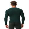Men's Compression Long Sleeve Shirts, Cool Dry Sports Workout Underwear Shirt Athletic Baselayer Running Gym Tops Dark Green view 3