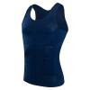 Ouruikia Men's Shapewear Slimming Body Shaper Vest Chest Compression Shirt Tank Top Abdomen Shapewear grey/navy XXL view 3
