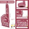 Sotiff 3 Pcs Giant Foam Finger 18 Inch We're Number 1 Foam Hand Cheerleading Pom Pom Cheer Supplies for Football Basketball Soccer Sports Events Team Spirit Games School Business(Maroon) view 2