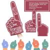 Sotiff 3 Pcs Giant Foam Finger 18 Inch We're Number 1 Foam Hand Cheerleading Pom Pom Cheer Supplies for Football Basketball Soccer Sports Events Team Spirit Games School Business(Maroon) view 3