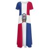 Fattyeery Elegant Casual Long Dress Dominican Flag Girls Summer Sunshine Beach Skirts for Womens 7XL view 3