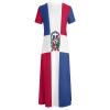 Fattyeery Elegant Casual Long Dress Dominican Flag Girls Summer Sunshine Beach Skirts for Womens 7XL view 4