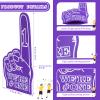 Sotiff 3 Pcs Giant Foam Finger 18 Inch We're Number 1 Foam Hand Cheerleading Pom Pom Cheer Supplies for Football Basketball Soccer Sports Events Team Spirit Games School Business(Purple) view 2