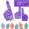 Sotiff 3 Pcs Giant Foam Finger 18 Inch We're Number 1 Foam Hand Cheerleading Pom Pom Cheer Supplies for Football Basketball Soccer Sports Events Team Spirit Games School Business(Purple) view 3