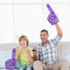 Sotiff 3 Pcs Giant Foam Finger 18 Inch We're Number 1 Foam Hand Cheerleading Pom Pom Cheer Supplies for Football Basketball Soccer Sports Events Team Spirit Games School Business(Purple) view 4