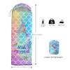 QOOMO Mermaid Printed Camping Sleeping Bags,3 Season Warm & Cool Weather,Lightweight,Waterproof Sleeping Bags for Adults & Kids,Traveling,and Outdoors,Camping Gear Equipment,31x90inch view 2