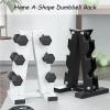 XYXHEII 5-Tier A-Frame Dumbbell Rack, Strength Training Dumbbell Racks, 3 Tier Dumbbell Rack, Compact Dumbell Rack, 4 Tier Weight Rack for Dumbbells (White 3 Tier) view 4