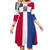 Fattyeery Elegant Casual Long Dress Dominican Flag Girls Summer Sunshine Beach Skirts for Womens XL view 1