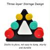 XYXHEII Weight Rack for Dumbbells, 3 Tier Dumbbell Rack, Dumbbell Rack Multifunctional, Home Gym Workout Equipment Storage Rack, Dumbbells Not Included (Black) view 2