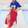 Fattyeery Elegant Casual Long Dress Haiti Flag Girls Summer Sunshine Beach Skirts for Womens 6XL view 4