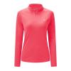 BASUDAM Women's Workout Shirts Quick Dry UPF 50+ Sun Protection Long Sleeve Quarter Zip Pullover Athletic T-Shirts Bright Pink XL view 1