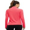 BASUDAM Women's Workout Shirts Quick Dry UPF 50+ Sun Protection Long Sleeve Quarter Zip Pullover Athletic T-Shirts Bright Pink XL view 2