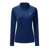 BASUDAM Women's Workout Shirts Quick Dry UPF 50+ Sun Protection Long Sleeve Quarter Zip Pullover Athletic T-Shirts Dark Blue XXL view 1
