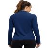 BASUDAM Women's Workout Shirts Quick Dry UPF 50+ Sun Protection Long Sleeve Quarter Zip Pullover Athletic T-Shirts Dark Blue XXL view 2