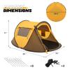 MoNiBloom Pop Up Tent for 1-2 Person Camping, Outdoor, Easy Setup, Family Travel, Beach Tent, 2 Doors, Side Windows, Weatherproof, Earth Yellow view 2