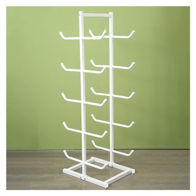 WIGING Yoga Mat Storage Rack, Metal Heavy Duty Multi-Layers Yoga Mat Rack, Yoga Mat Holder for Storing Yoga Mats Carpets and Hanging Yoga Strap (Color : White)