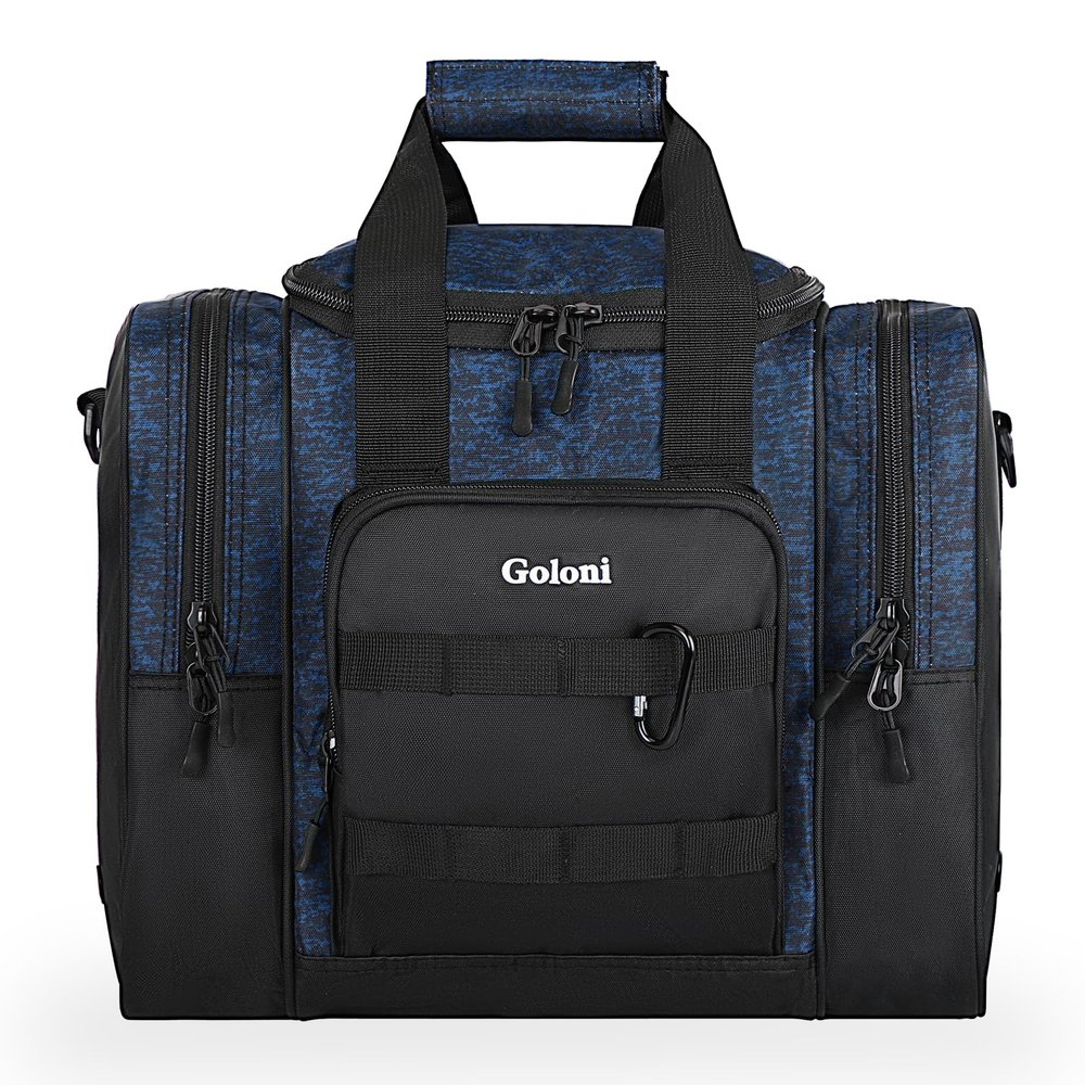Goloni Bowling Ball Bag for Single Ball with Padded Ball Holder, 2 Pockets fit Bowling Shoes Up to Mens Size 14 and Accessories