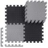 Ecally 100 Pcs 12 x 12 Gym Mat Foam Floor Mats for Home Gym Covers 96 Sq Ft Puzzle Exercise Square Interlocking Carpet Tiles with Border for Workouts Equipment Yoga Pilates (Black,Gray) view 1