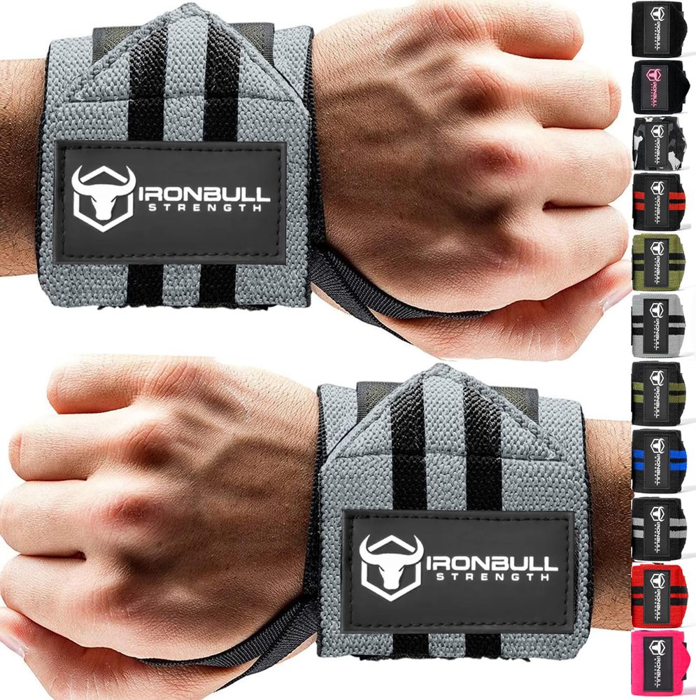 Wrist Wraps for Weightlifting (USPA, IPL, USAW & IWF Approved),18 Premium Quality Weight Lifting Wrist Support Straps for Bench Press, Bodybuilding, Strength Training and Powerlifting (Grey)