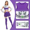 LOKI Helmet Women's Starfire Costume Cosplay Outfit for Girls Super Hero Suit Koriandr Dress Top Gloves Accessories Halloween Costume Set view 2
