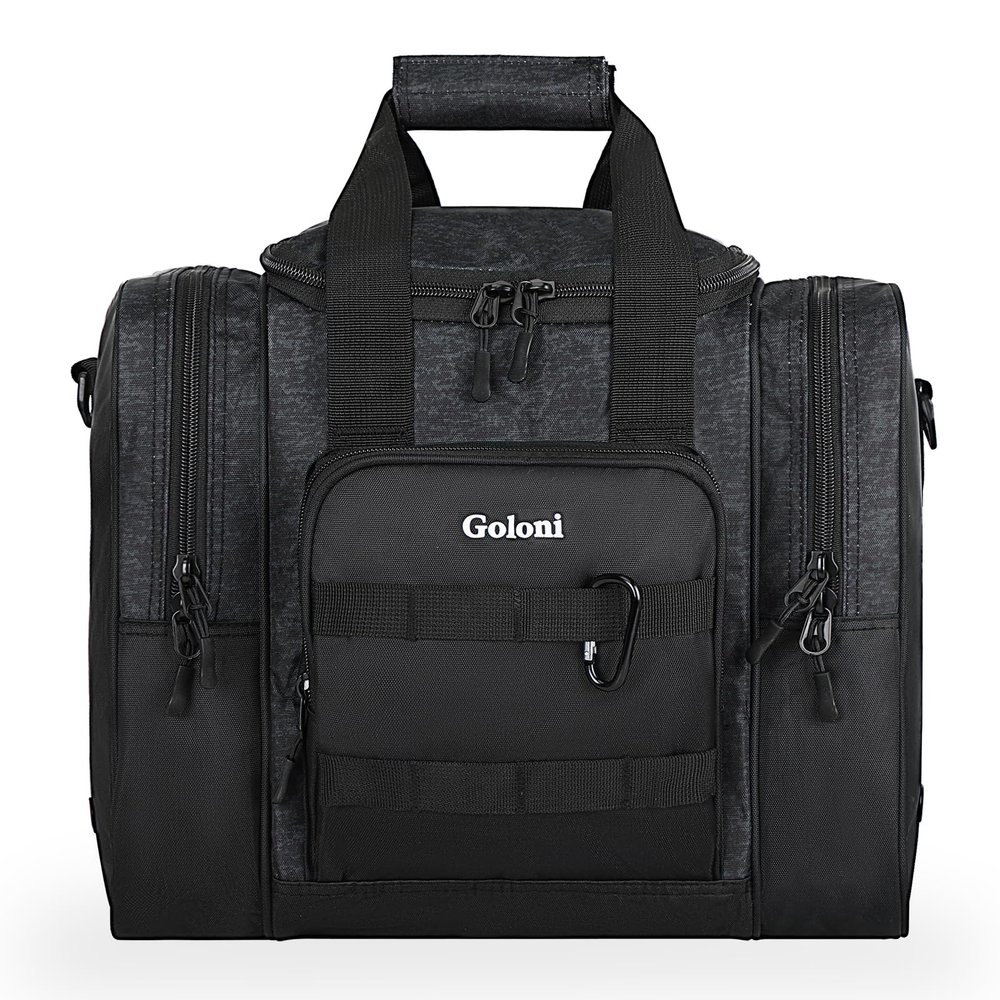 Goloni Bowling Ball Bag for Single Ball with Padded Ball Holder, 2 Pockets fit Bowling Shoes Up to Mens Size 14 and Accessories