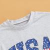 Ayalinggo 4th of July Baby Outfit Boy Girl My First Fourth of July Bubble Romper Oversized Onesie Toddler USA Clothes (Grey USA Romper,0-6 Months) view 4