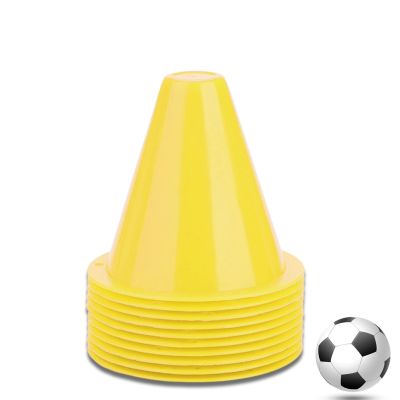 3 Inch Soccer Cones, 10PCS Sport Training Marker Cone Bight Color Plastic Traffic Cones for Football Basketball Practice Drills(yellow)