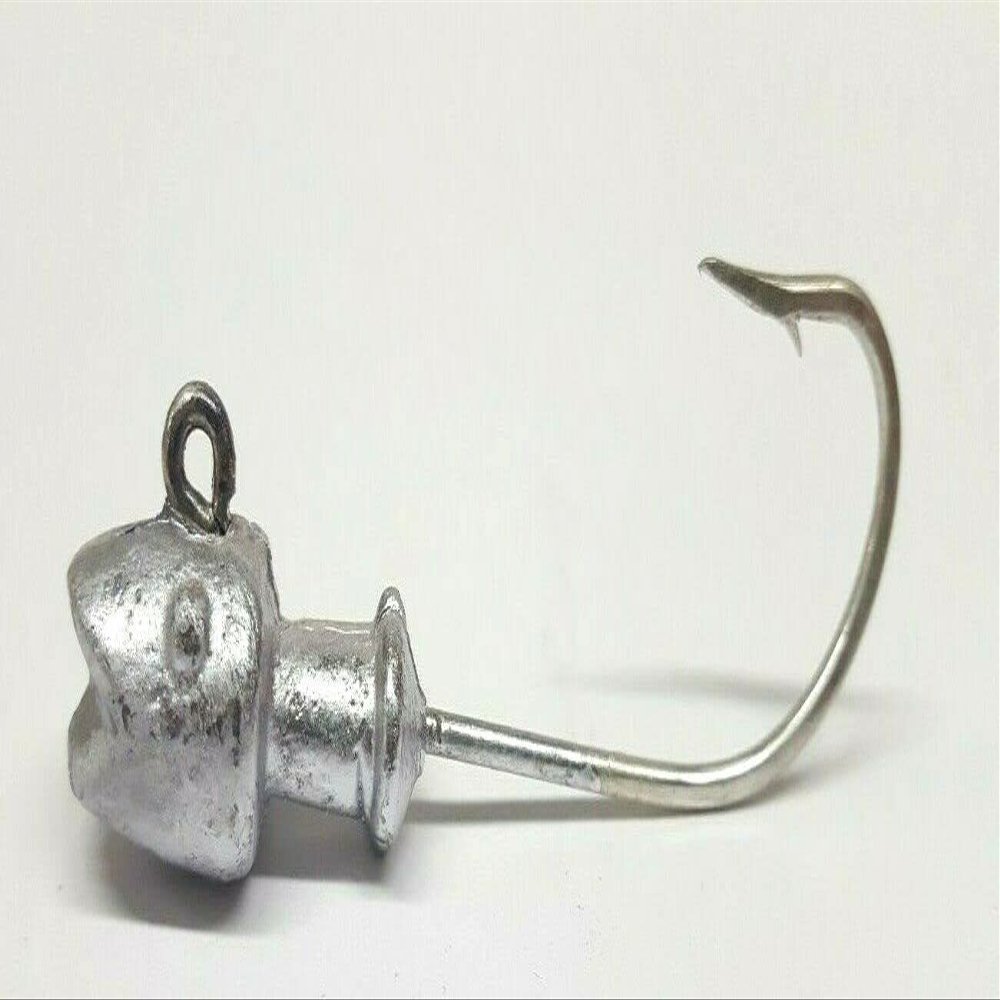 10 Unpainted"Hotlip" Striper Fluke Jig Head Swimbait Lure Mustad Saltwater Hook 3/8 oz