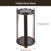 OSCCAR Round Floor Stand 9 Pool Cue Racks, Corner Portable Red Wooden Pool Stick Holder, Compact Billiard Table Accessories view 3