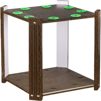 OSCCAR Wood Pool Cue Rack, Vertical Floor-Standing Cue Holder with Holds 8 Pool Cues, Billiard Bar Storage Stands for Billiards Rooms