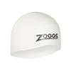 ZOGGS Unisex Adult Easy-Fit Silicone Swimming Cap - Non-Slip Hydrodynamic Design Ergonomic Fit Swim Hat for Long/Short Hair, White view 1