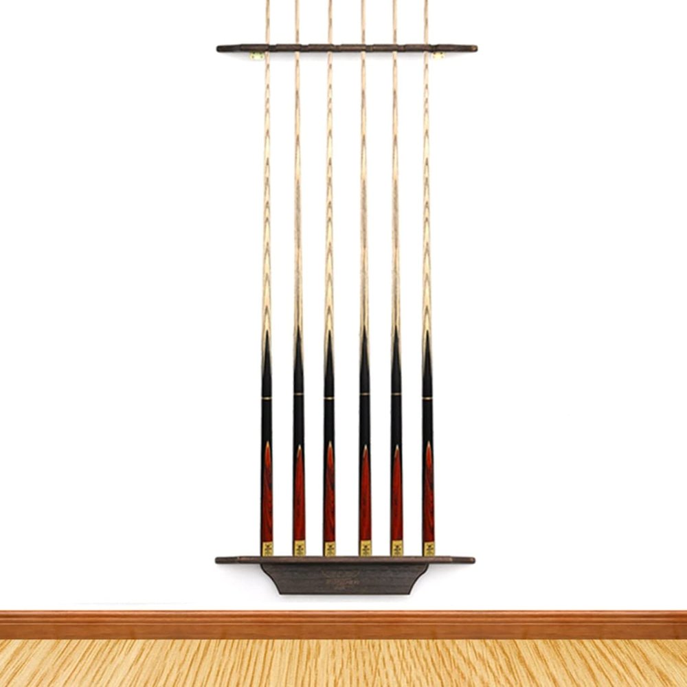 OSCCAR 2-Piece Billiard/Pool Cue Rack, Wall Mount Pool Stick Holder - Holds 6 Cues, for Game Room/Bars/Clubs (Color : Black)