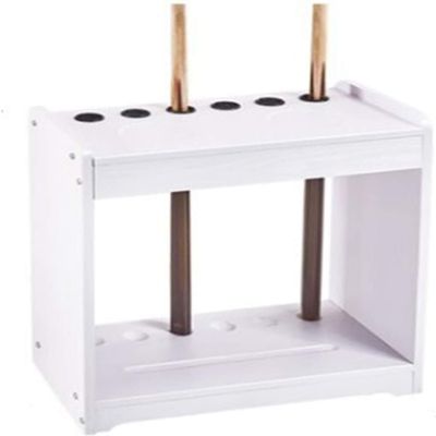 OSCCAR Wooden Pool Cue Rack Free Standing - 6 Sticks, Modern Billiard Stick Cue Holder Shelf Cabinet, Corner Floor Pool Cue Storage Display Stand (Color : White)