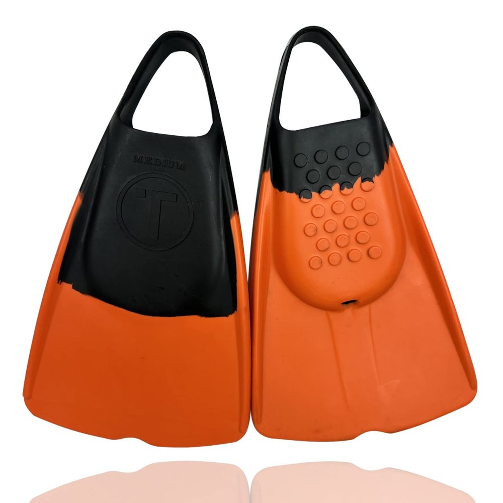Tribe T1 Bodyboarding & Bodysurfing Swimfins-Black/Orange-M