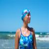 ZOGGS Unisex Adult Easy-Fit Silicone Swimming Cap - Non-Slip Hydrodynamic Design Ergonomic Fit Swim Hat for Long/Short Hair, Blue view 3