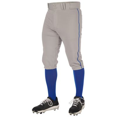 Champro Triple Crown 2.0 Baseball Knickers with Braid, Adult Large, Grey, Royal