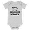 1972 Chevy Nova American Muscle Classic car Drag Racing Hot Rod SS Baby Onesie Short Sleeve one Piece Athletic Heather view 1