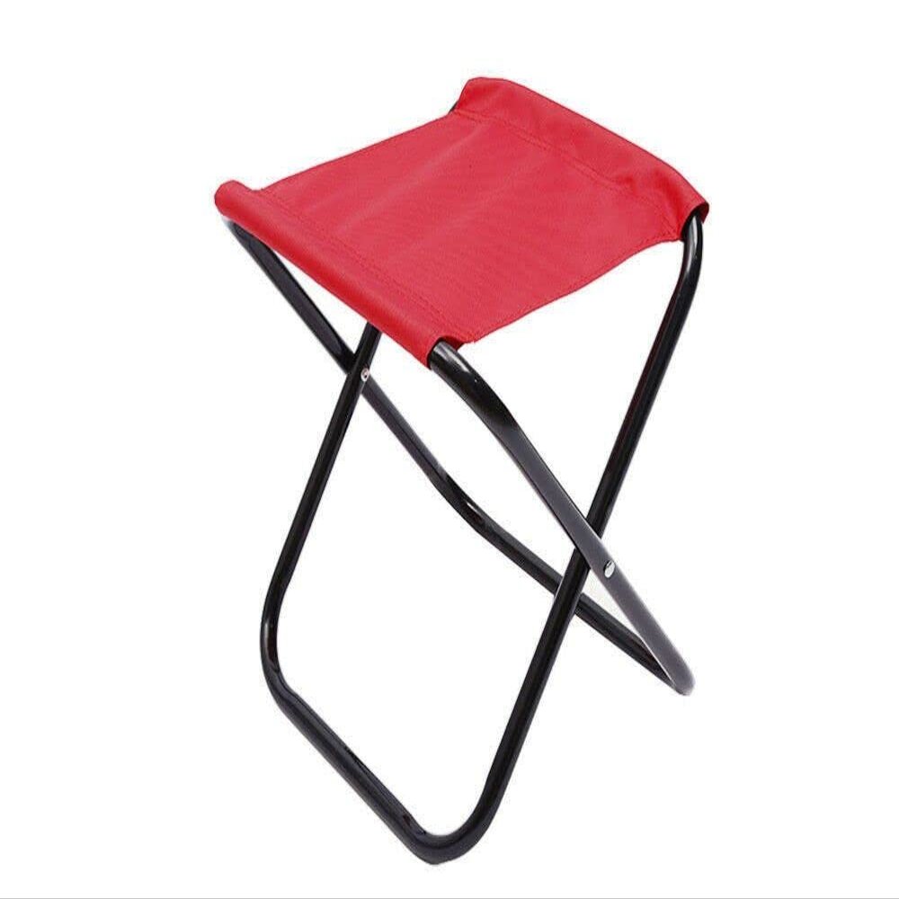 IYB-Camping Stool Folding Lightweight Camp Stool Portable Foldable Seat Ultralight Outdoor Slacker Chair for Travel, Hiking, Fishing, BBQ, Beach, RED